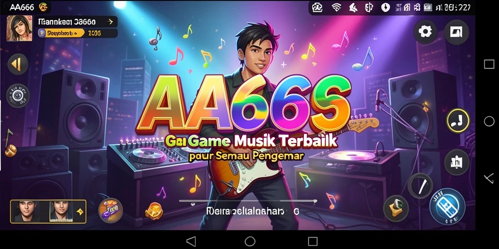 Tampilan gameplay AA666 dengan berbagai tantangan musik.