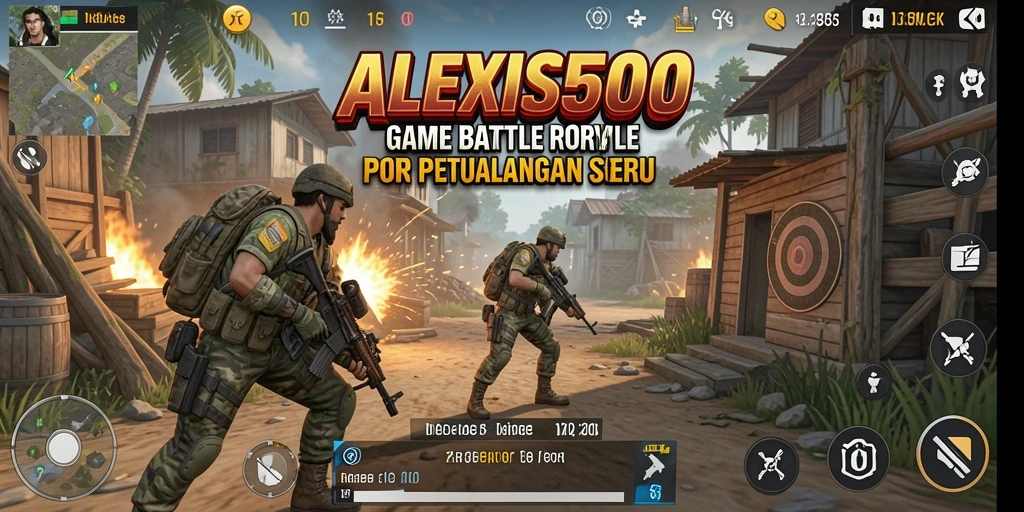 Tangkapan layar ALEXIS500 menunjukkan aksi seru dalam pertempuran Battle Royale.