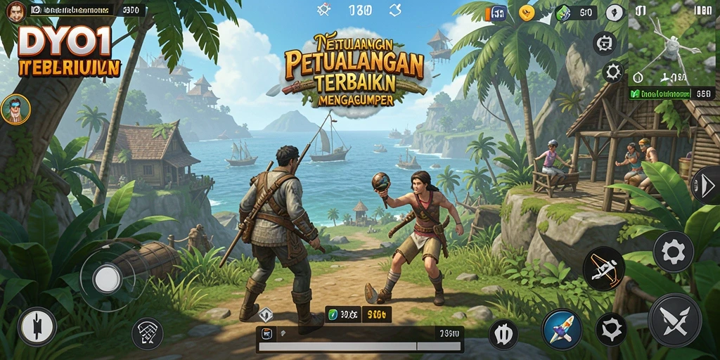 Screenshot DYO1 menunjukkan petualangan seru di dunia terbuka.