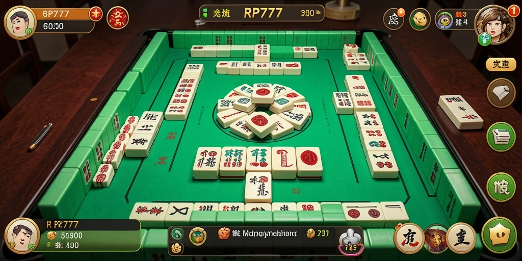 Screenshot permainan RP777 dengan gameplay Mahjong yang menarik.