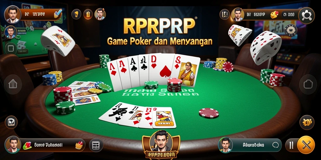 Screenshot menunjukkan gameplay seru RPRPRP dalam pertempuran poker.