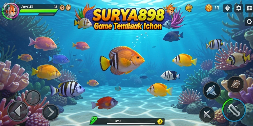 Tampilan gameplay seru dari SURYA898 saat menembak ikan.